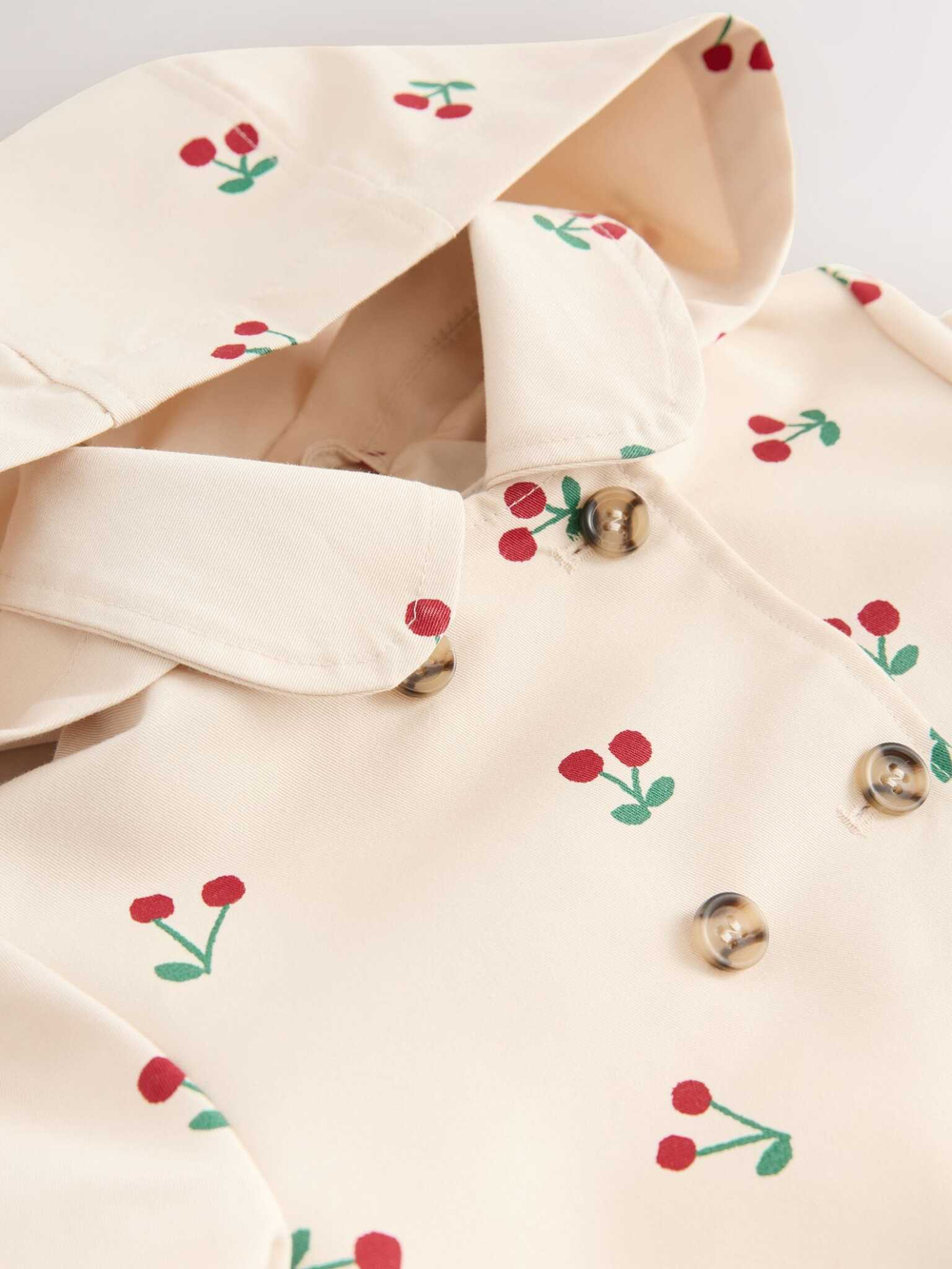 Плащ с капюшоном для девочки Next E25-134, Кремовый