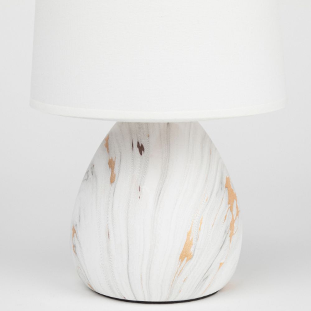 Настольная лампа Rivoli   D7037-501 1 * Е14 40 Вт керамика белая с золотом с абажуром