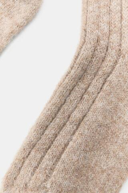 ZARA ВЫСОКИЕ НОСКИ В РУБЧИК, ПЕСОЧНЫЙ