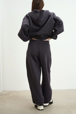 Брюки-бананы с начесом, "Графит"