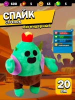 Мягкая игрушка Brawl Stars Спайк 20 см