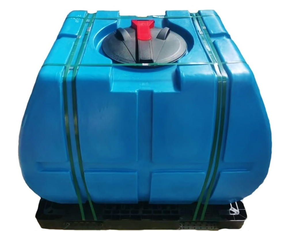 Емкость К1000 на поддоне для перевозки жидкостей Хромов 920 л. горизонтальный (1240x1100x1040см;синий) - арт.560967