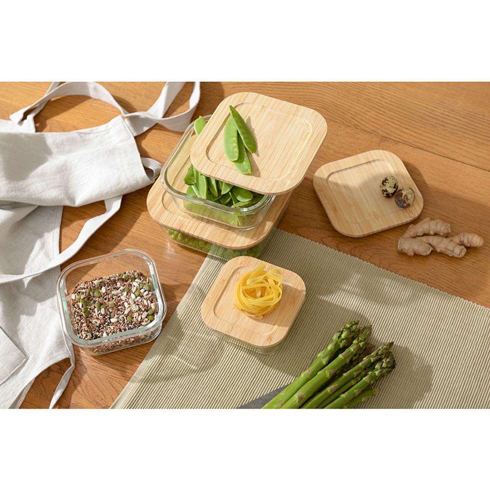 Контейнер для запекания и хранения eco store с крышкой из бамбука, 520 мл