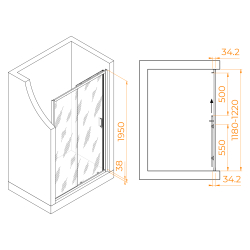 Душевая дверь RGW PA-14Gb (Прозрачное, 1200)
