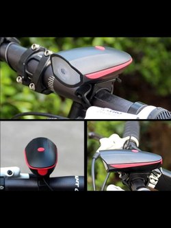 Фонарь велосипедный передний аккумуляторный мощный черный плюс ПОДАРОК (7588-B)