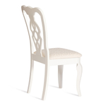 Стул - Афродита/ Aphrodite дерево гевея, 46х54х99см, Ivory white, ткань кремовая с рисунком (А04)
