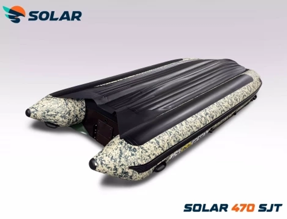 Лодка надувная моторная solar-470 super jet tunnel