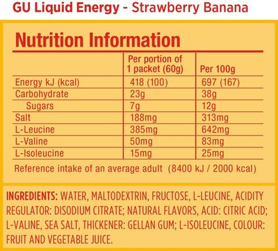 Гель энергетический GU Liquid ENERGY GEL (клубника-банан)