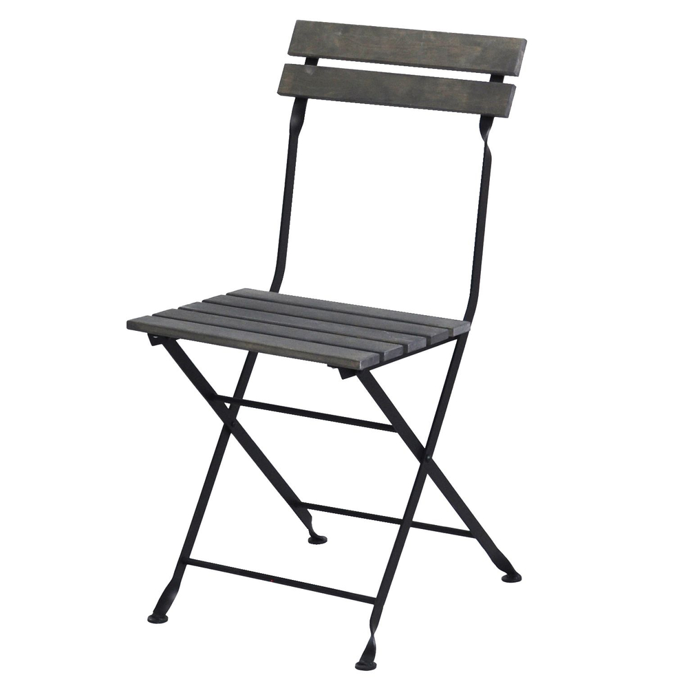 Стол раскладной 55х54х73, и 2 стула 39х28х79, Тэрно, кухонный, садовая мебель комплект, деревянные, графит, Dipriz