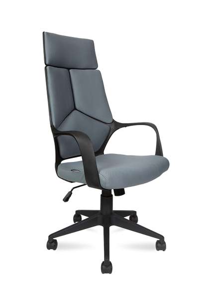 Кресло офисное  IQ  (black plastic, dark grey) черный пластик  темно-серая ткань