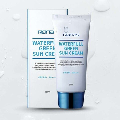 Ronas Солнцезащитный крем с фильтрами нового поколения, без тона - WaterFull Green Sun Cream, 50 мл