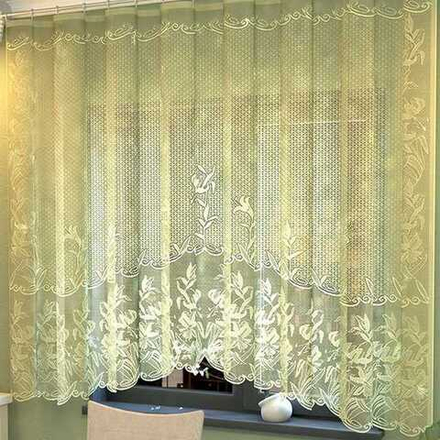 Занавеска "Л. А42К", цвет кремовый, на шторной ленте, Беларусь.