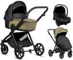 Детская коляска Tutis Mio 3 Plus Leather New 3 в 1 с автокреслом Elo Lux EduSky Black 1622025 Olive