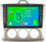 Магнитола для Ford Focus 2 2004-2011 (кондиционер) - Airoc AB-1702M (кнопки и крутилки), Android 13, TS20, 6/128Гб, SIM-слот, CarPlay