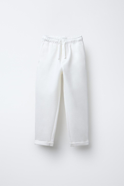 ZARA БРЮКИ С КАРМАНАМИ, ЖЕЛТОВАТО-БЕЛЫЙ