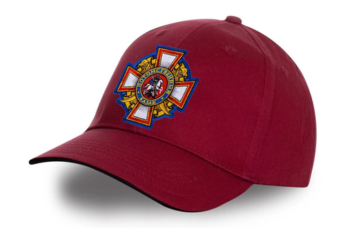 Классическая бордовая бейсболка Потомственный Казак