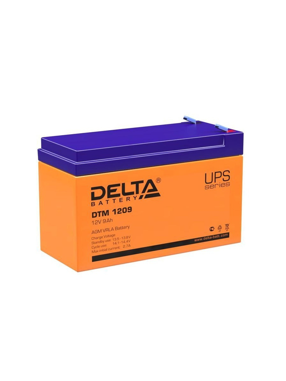 Аккумулятор UPS 12В 9А.ч DTM 1209 Delta 4614010050010
