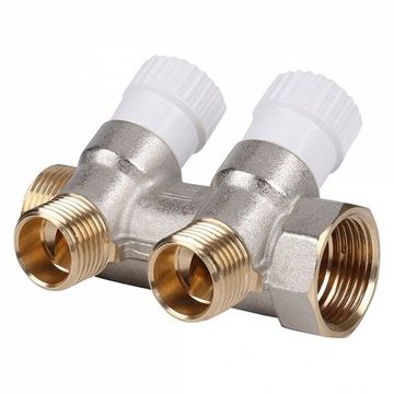 Коллектор распределительный Stout 3/4"x1/2" - 2 отвода «плоское уплотнение» SMB 6852 341202