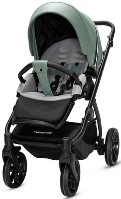 Детская коляска Noordi Fjordi Leather V2 3 в 1 с автокреслом Terra Black 1462039 Sage