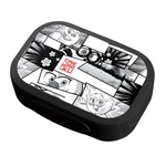 Ланч-бокс пластиковый с декором 18*13*5см 0,98л (черный)