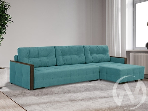 Диван угловой Линкольн (ДУ) LUMA 18 (велюр темно-голубой)