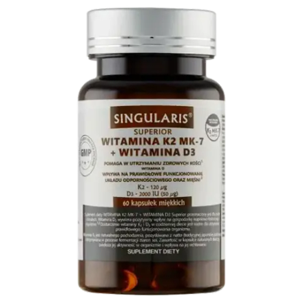 Singularis Superior Vitamin K2 MK-7 + D3 2000 - 60 капсул