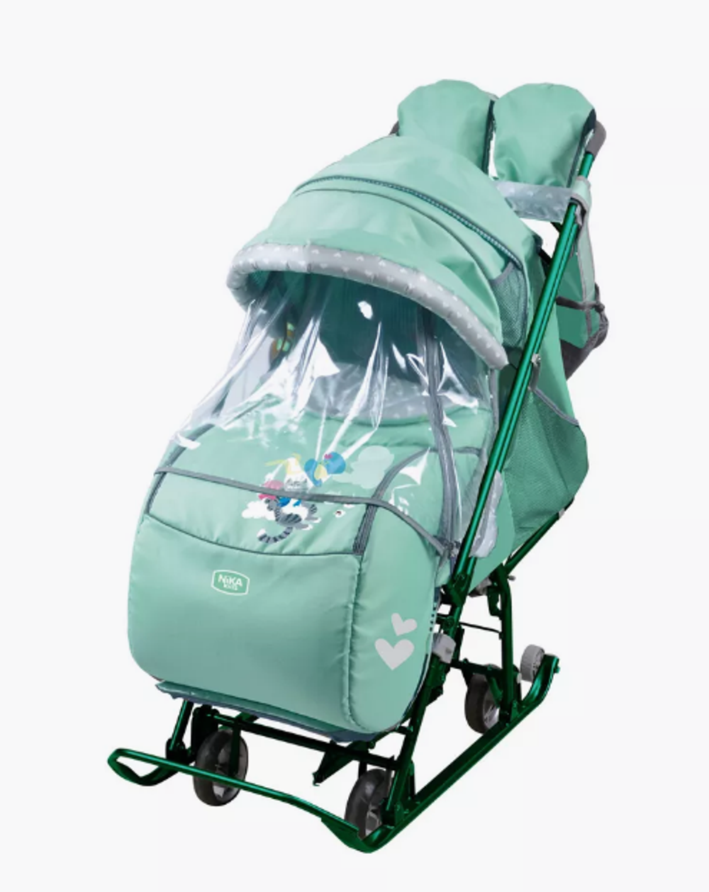 Санки коляска НДТ5-2/3 Наши детки мятный