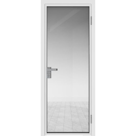 Межкомнатная дверь алюминиевая Profil Doors 1AG белая матовая RAL9003 остеклённая