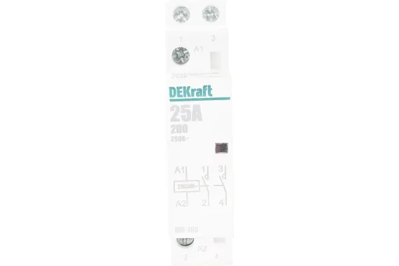 Контактор модульный DEKraft МК-103 1П 25А 220В АС 2НО 23606