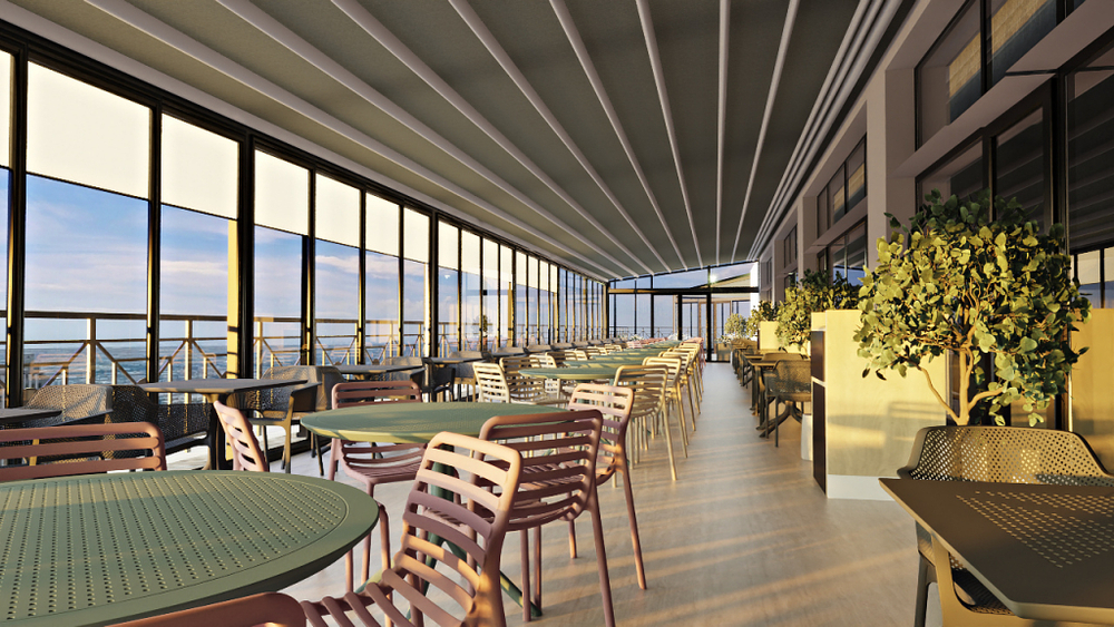 Стол пластиковый обеденный Siesta Contract Sky Table Ø105, оливковый