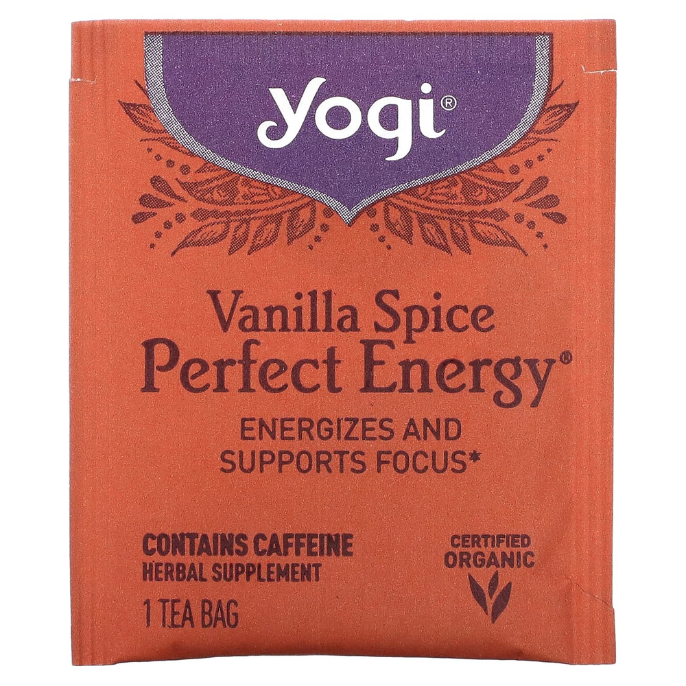 Yogi Tea, Абсолютная энергия, пряная ваниль, 16 чайных пакетиков, 1,12 унции (32 г)