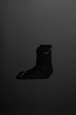 ZARA НАБОР ИЗ 3 ПАР СПОРТИВНЫХ НОСКОВ, ЧЕРНЫЙ