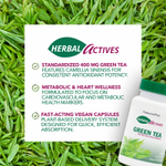 NaturesPlus, Herbal Actives, зеленый чай, 400 мг, 60 капсул