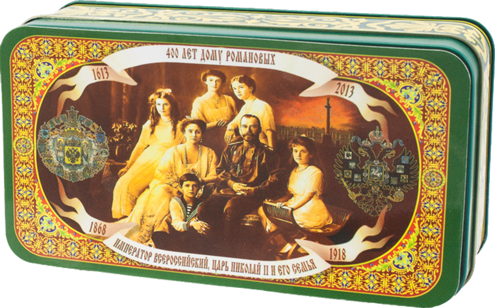 ШКАТУЛКА С ЧАЕМ "ЦАРСКАЯ СЕМЬЯ" с магнитом 100 г