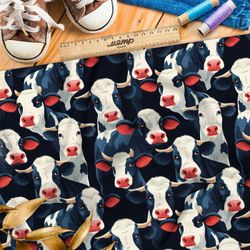 Ткань премиум сатин стадо коров