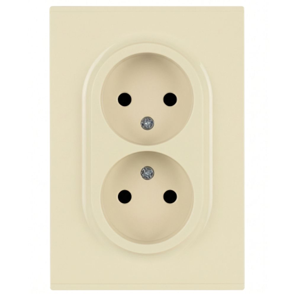 Розетка ЭРА Arktik 16-2107-02 без заземления двойная 2X2P 16А-250В слоновая кость | Эра Arktik