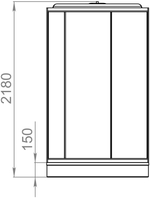 Домани Simple v1.2 С КРЫШЕЙ (99) 90*90*218 (БЕЗ пульта, черн.стенки, тонир.стекла, низк.поддон)
