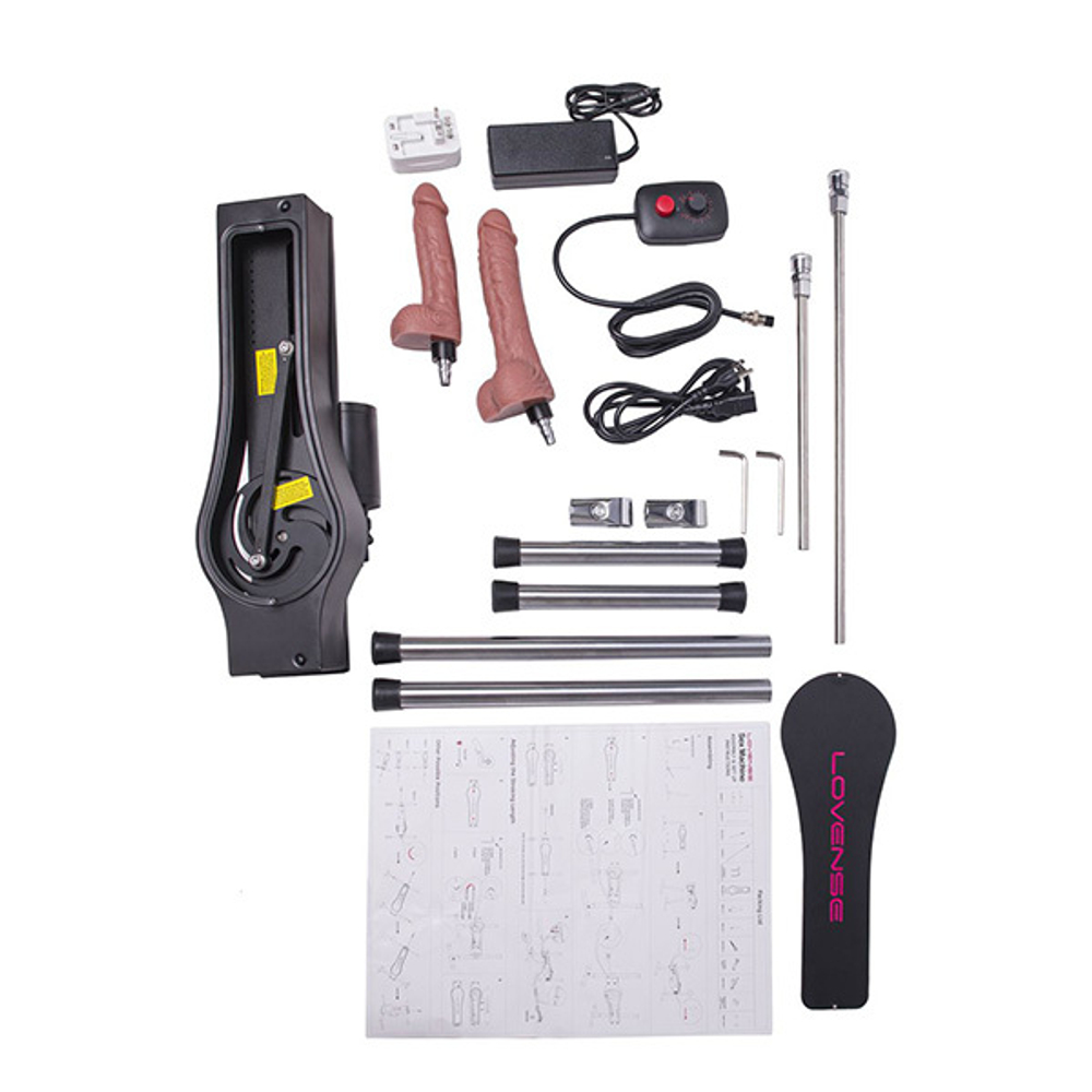 Черная металлическая секс-машина 45,2см с дистанционным управлением Lovense Sex Machine Smart Dual-Arm Intimacy Device LE-22