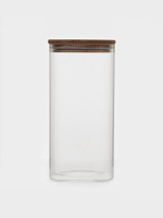 Банка для сыпучих продуктов с бамбуковой крышкой "Эко. Квадрат" 1,6 л, 10х20 см