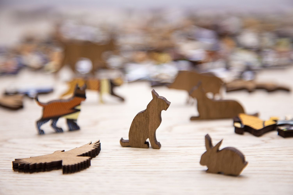 Деревянный пазл-головоломка EWA Рысь L (35x28 см) картон-коробка