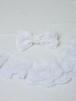 Кружевной уголок и бант на выписку