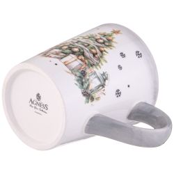 КРУЖКА AGNESS "С НОВЫМ ГОДОМ!" 12,2*8,8*10 СМ 320 МЛ (КОР=24ШТ.)