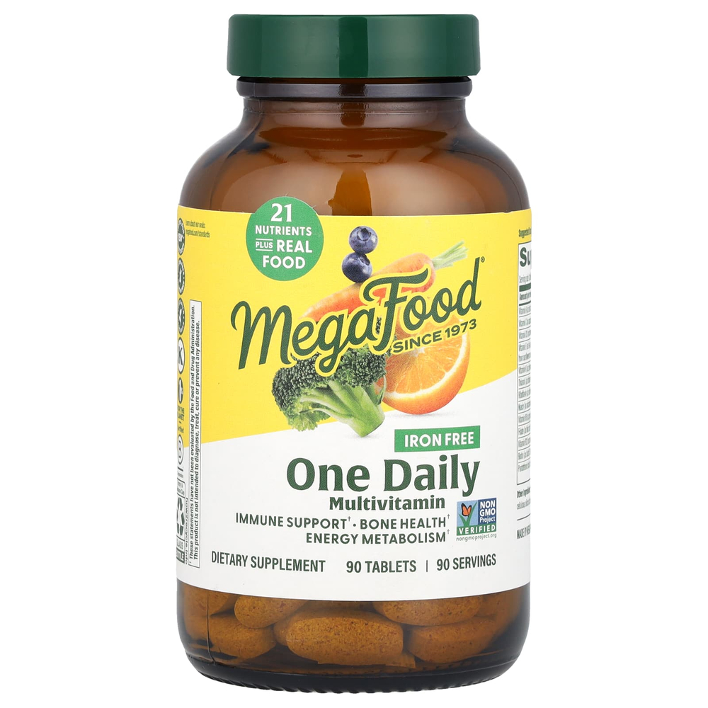 MegaFood, Мультивитамины One Daily, без железа, 90 таблеток