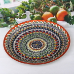 Ляган плоский 42см оранжевый Риштанская Керамика