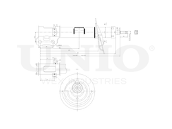 Амортизатор газовый передней подвески левый UNIO SAB-10352