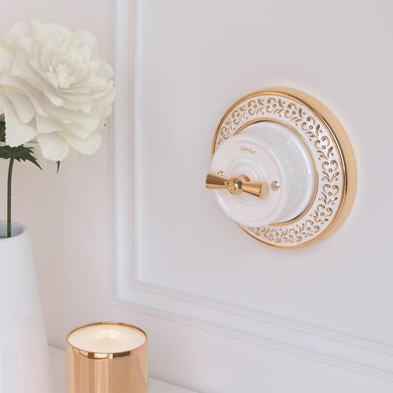 Переключатель-выключатель Werkel одноклавишный Retro белый W5612001 4690389166709