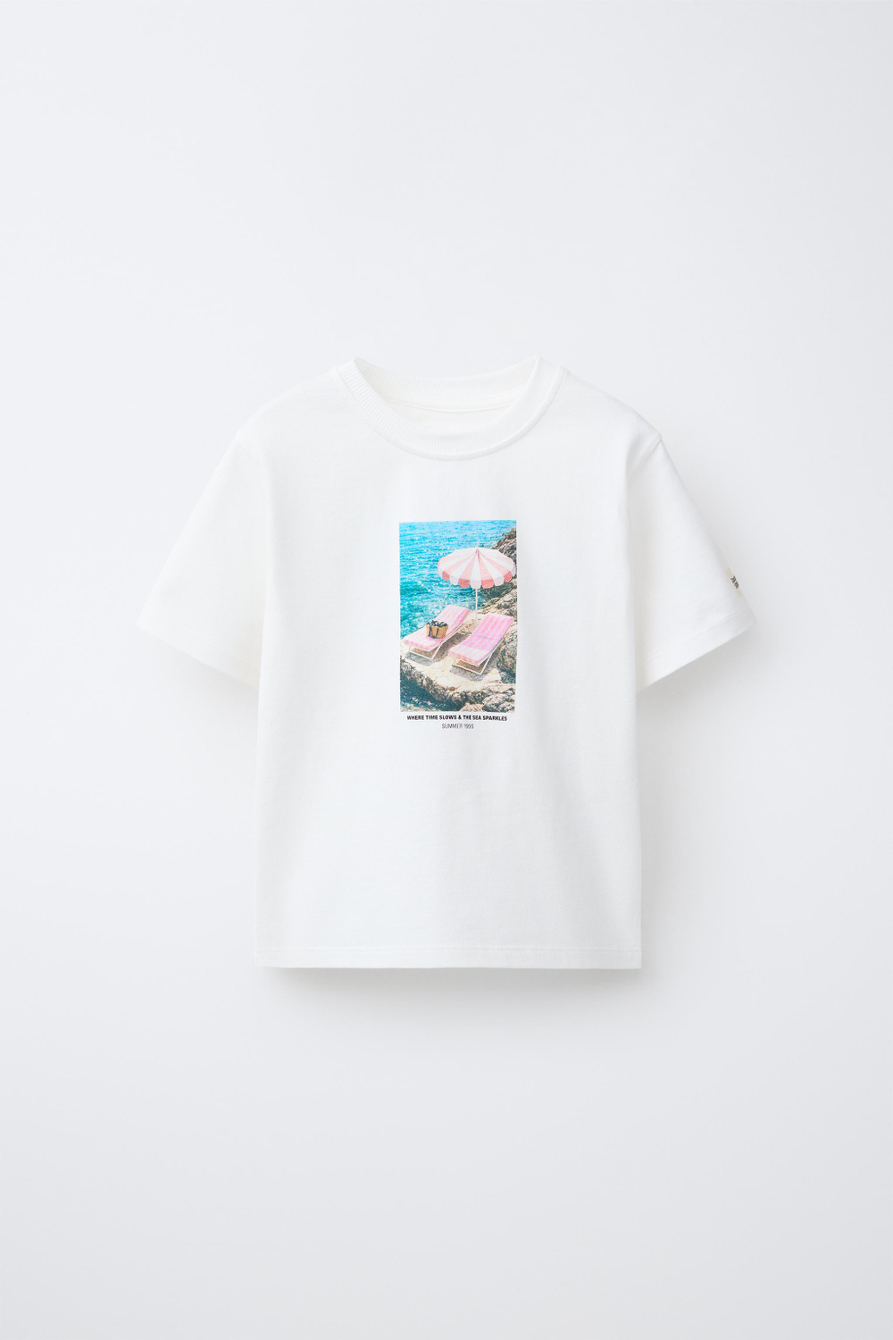 ZARA ФУТБОЛКА С ФОТОПРИНТОМ, БЕЛЫЙ