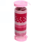 Резинки для волос в тубе 18шт «Кокетка - звездочки», микс 6 цветов, d - 3.5см. размеры тубы 12*4,5см