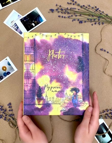 Фотоальбом на 200 фото 10х15 см, пластик. листы cosmo sketch Огоньки