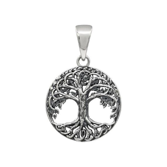 Подвеска Древо жизни - кулон из серебра 925, вид сзади